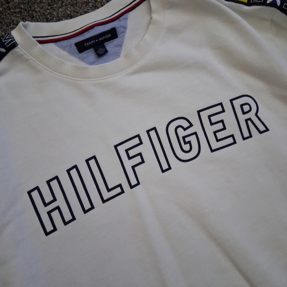 Vintage Y2K 90s Tommy Hilfiger Crewneck Sweatshirt White Retro Streetwear XXL - Picture 3 of 7